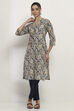 Blue Cotton Straight Kurta image number 6