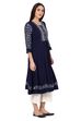 Indigo Kalidar Viscose Rayon Kurta image number 3