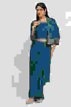 Teal Viscose Blend Skirt Set image number 0