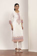 White  Straight Kurta Pants Set image number 5