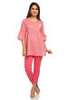 Pink Flared Cotton Indie Top image number 4