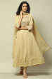 Ecru Polyester Kalidar Printed Kurta Legging Suit Set image number 0