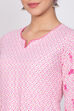 Pink Cotton Kalidar Kurta image number 1