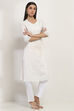 White Cotton Straight Kurta image number 5