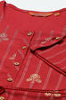 Red Cotton Flax Asymmetric Dress image number 1