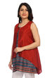 Rust Flared Viscose Indie Top image number 2