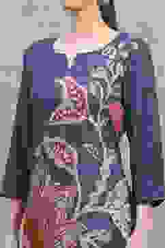 Blue Viscose Rayon Printed Straight Kurta image number 1