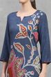 Blue Viscose Rayon Printed Straight Kurta image number 1