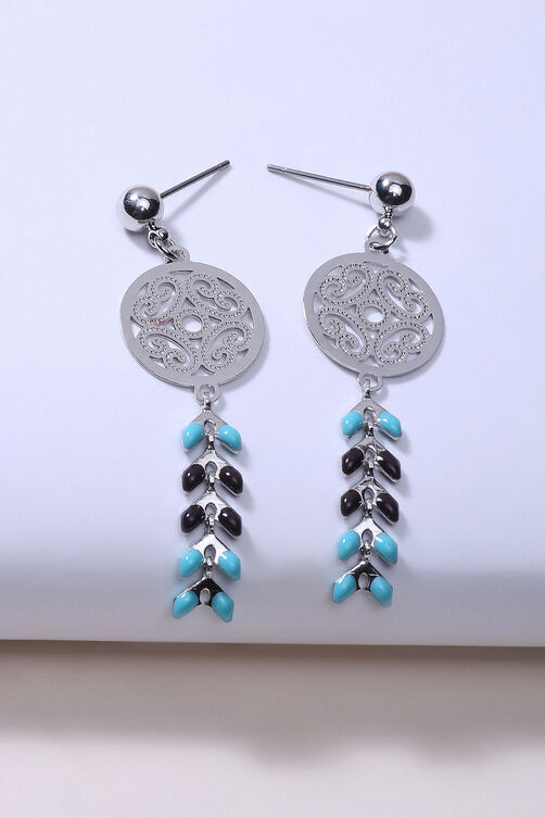 Blue Metal Brass Earring image number 1