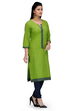 Green Cotton Straight Kurta image number 1
