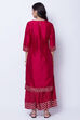 Maroon Polyester Dupioni Straight Kurta image number 5