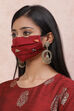 Maroon Viscose Rayon Face Mask image number 1