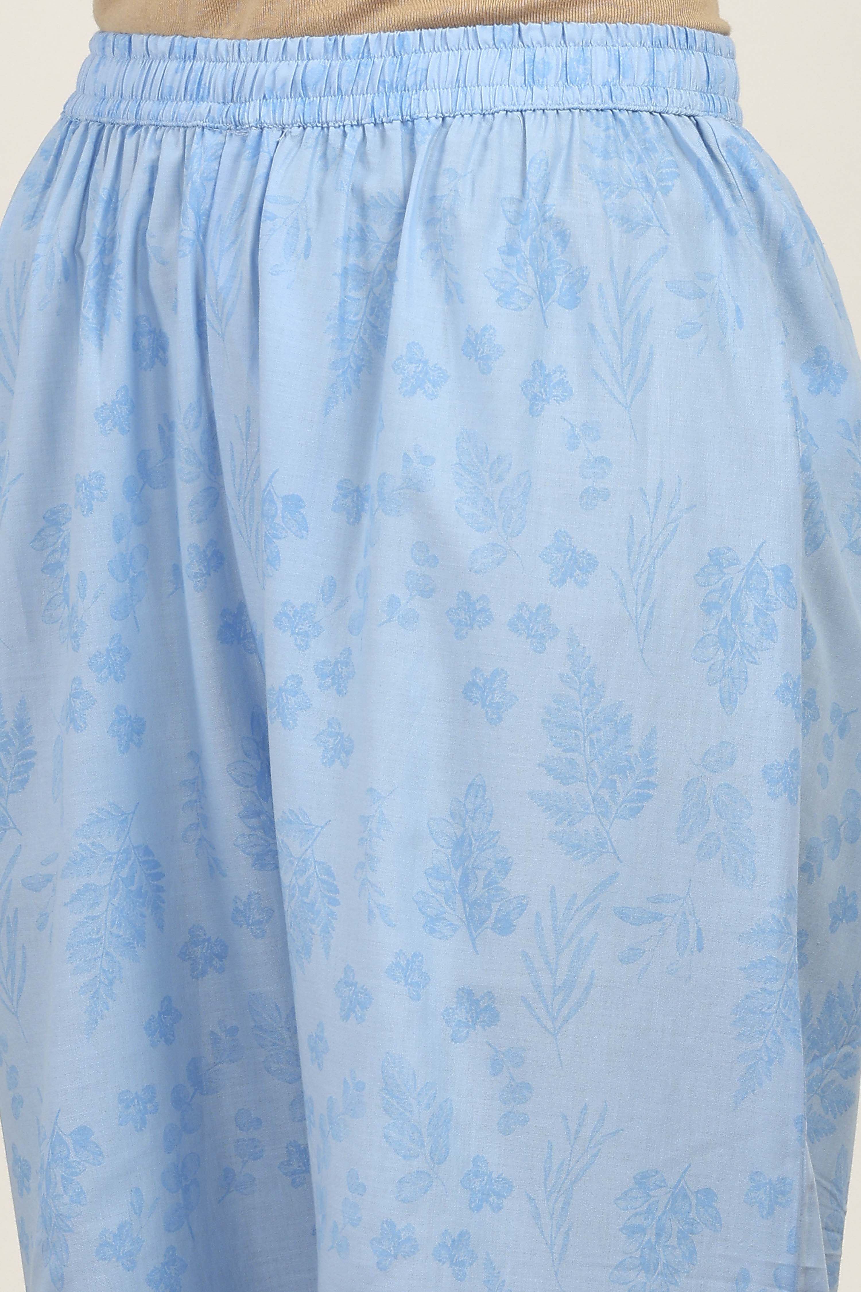 Blue Cotton Straight Suit Sets image number 2