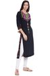 Black Rayon Straight Kurta image number 2