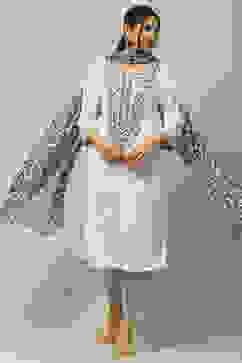 White Rayon Straight Suit Set image number 0