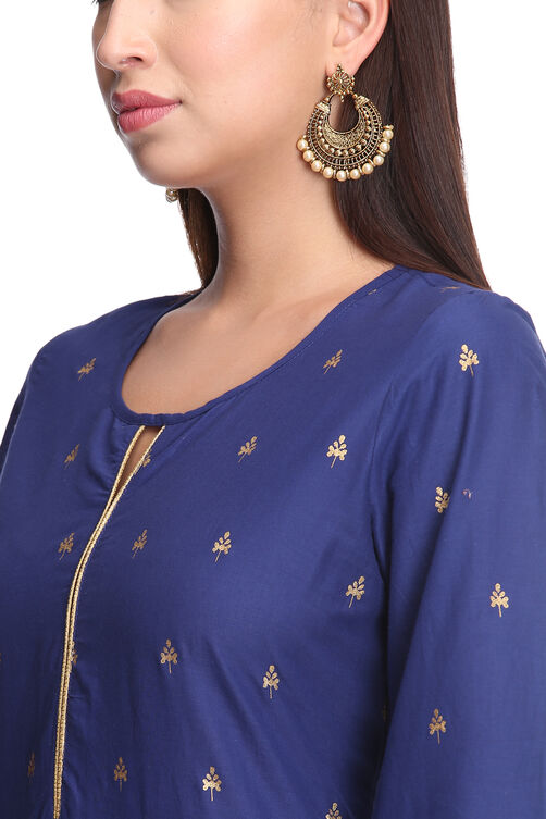 Blue Straight Kurta image number 1