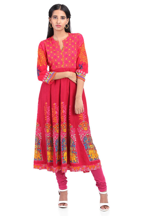 Off White Kalidar Viscose Rayon Kurta image number 0