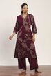 Pink Viscose Polyester Viscose Rayon Kurta Pants Set image number 0