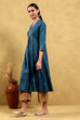 Blue Viscose Rayon Printed Kalidar Kurta image number 5
