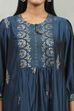 Blue Polyester Blend Printed Gathered Suit Set image number 1