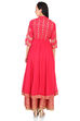 Pink Flared Viscose Kurta image number 6