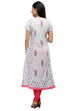 White Cotton Flared Kurta image number 3
