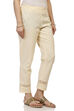 Beige Cotton Slim Pants image number 1