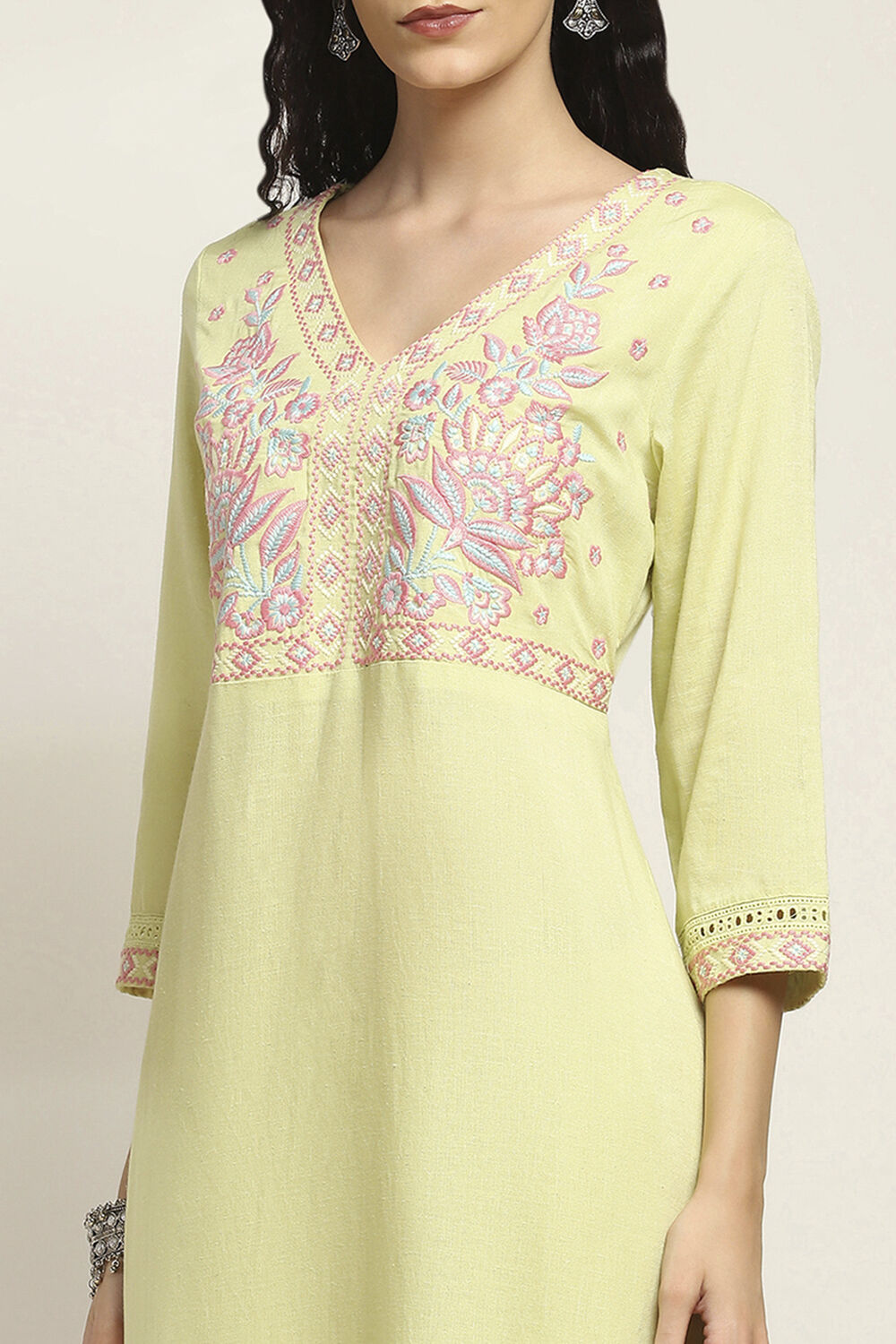 Mint Green Solid Straight Kurta Set image number 1