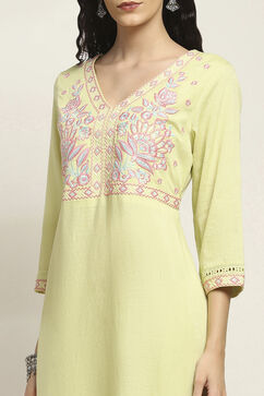 Mint Green Viscose Blend Straight SET image number 1