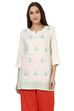 White Straight Viscose Rayon Indie Top image number 0