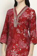 Red Viscose Blend Straight Set image number 1