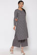 Grey Cotton Straight Suit Set image number 5