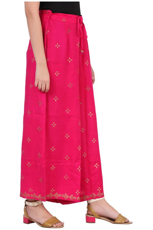 Pink Viscose Palazzo image number 3
