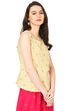 Beige Straight Viscose Indie Top image number 2