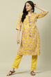 Yellow LIVA Straight Kurta image number 0