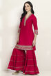 Red Viscose Straight SET image number 3