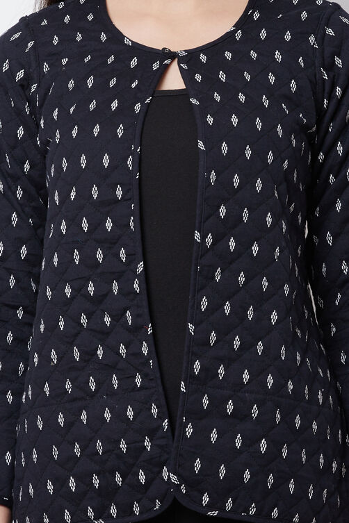 Black Cotton And Flex Straight Jacket image number 1