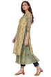 Beige Flared Polyester Kurta image number 2