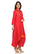 Pink Asymmetric Nylon Suit Set image number 2