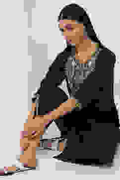 Navy Blue Cotton Blend Straight Kurta Set image number 0