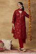 Aqua Printed Viscose Rayon Straight Kurta Set image number 0
