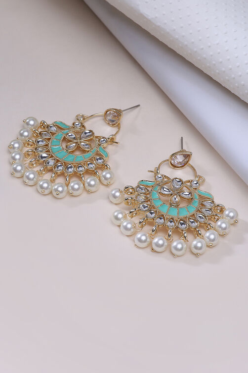 Turquoise Metal Brass Earring image number 1