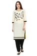 Beige Straight Cotton Kurta image number 0