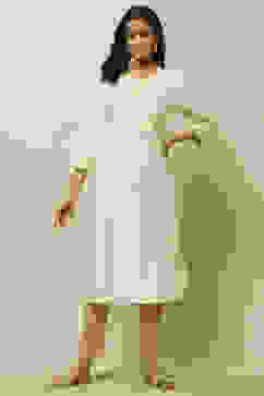 Off-white Printed Straight Kurta image number 0