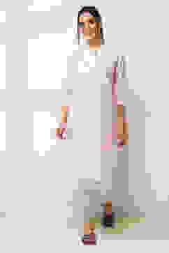 Pink Cotton Yarn-Dyed Straight Kurta image number 5