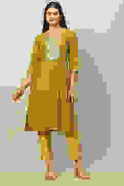 Green Viscose Blend Straight Kurta image number 0