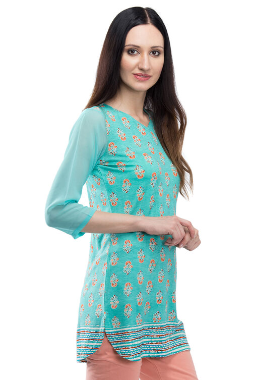 Red Short top Viscose Indie Top image number 3