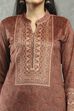 Brown Polyester Printed Straight Suit Set image number 1