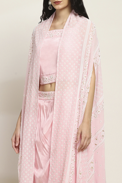 Pink Viscose Skirt Set image number 1