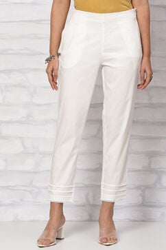 White Solid Slim Pants image number 0
